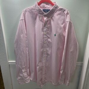 Ralph Lauren Men's Shirt in Pink and White Stripes size XXL